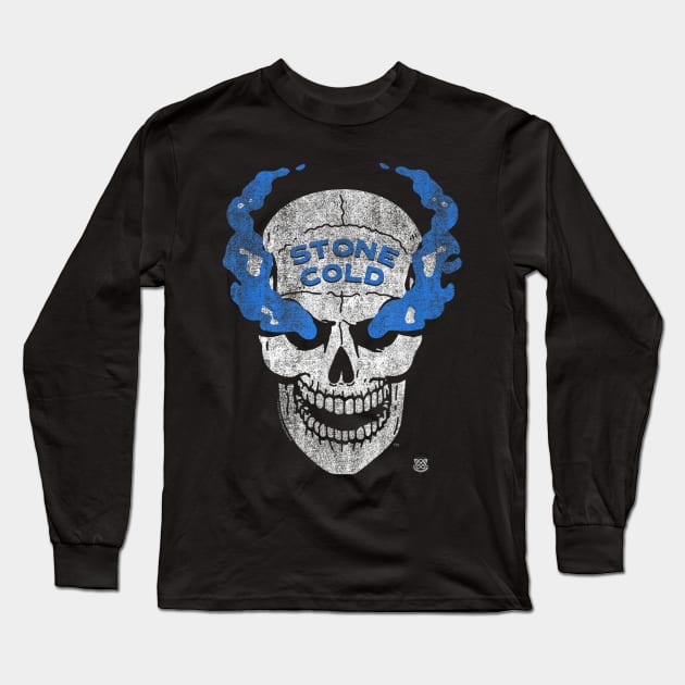 Stone Cold Steve Austin Blue Smoke Skull Long Sleeve T-Shirt by Holman